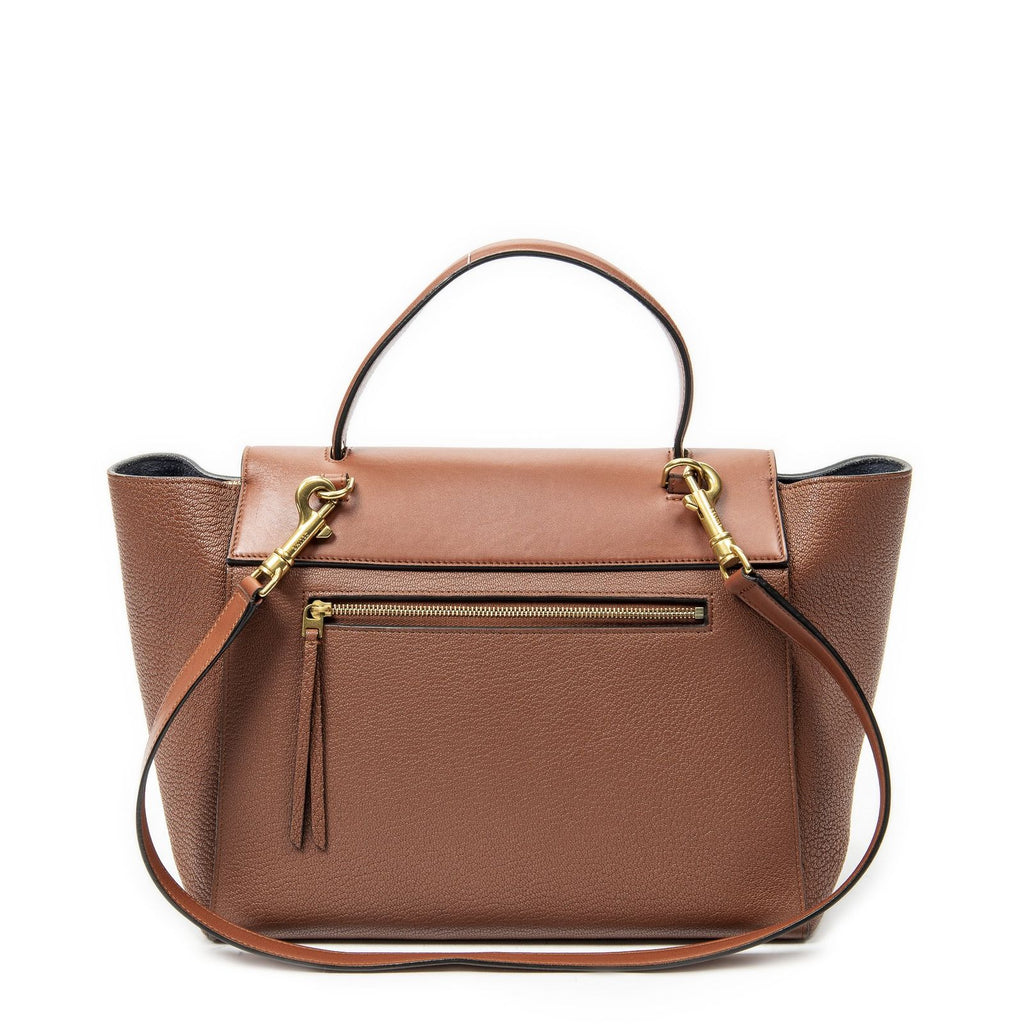 Celine Mini Belt Bag Brown Gray Calfskin Leather — view 5