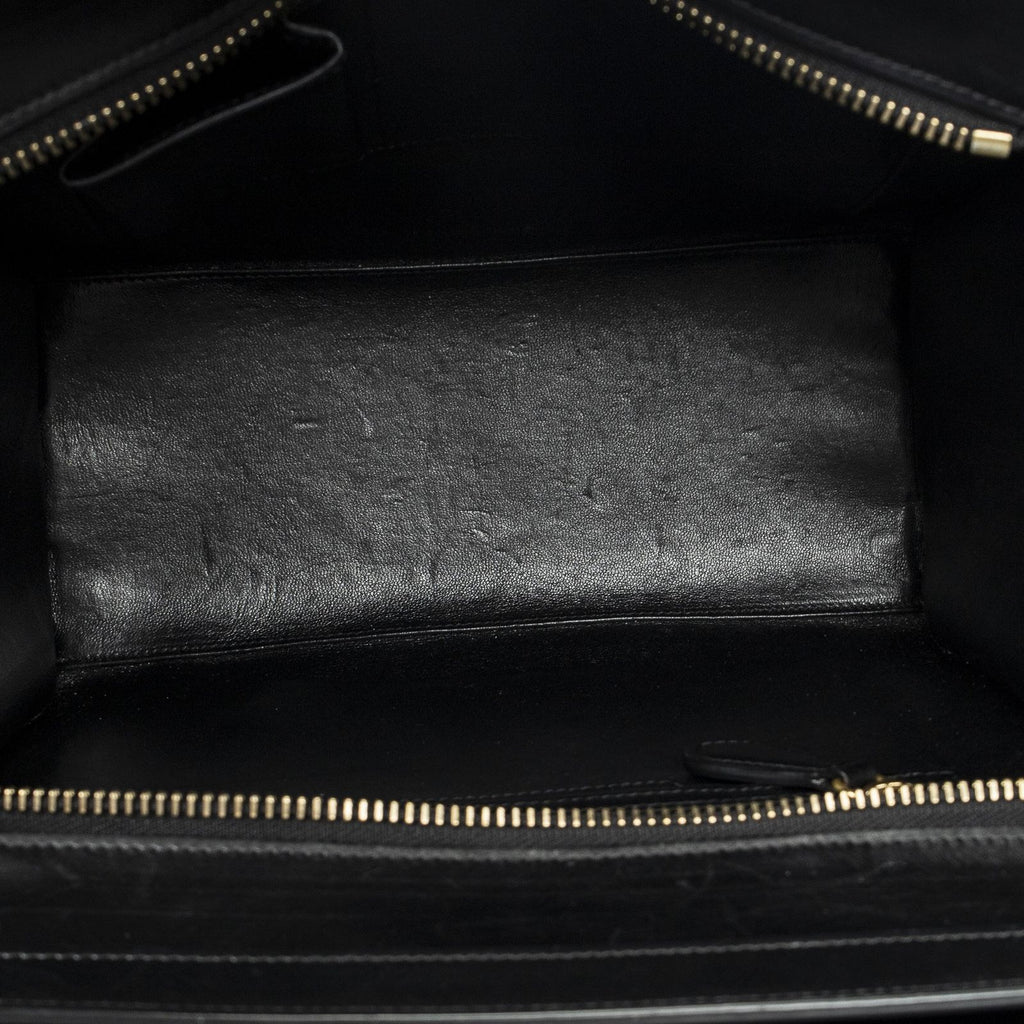 Celine Micro Luggage Blue Black Brown Gray Calfskin Leather — view 9