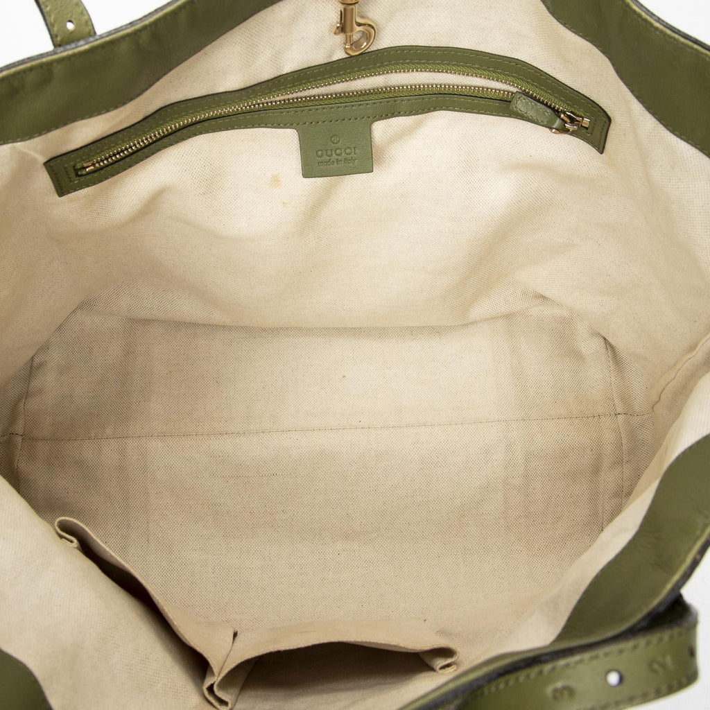 Gucci Tote Beige Green Supreme Canvas — view 9