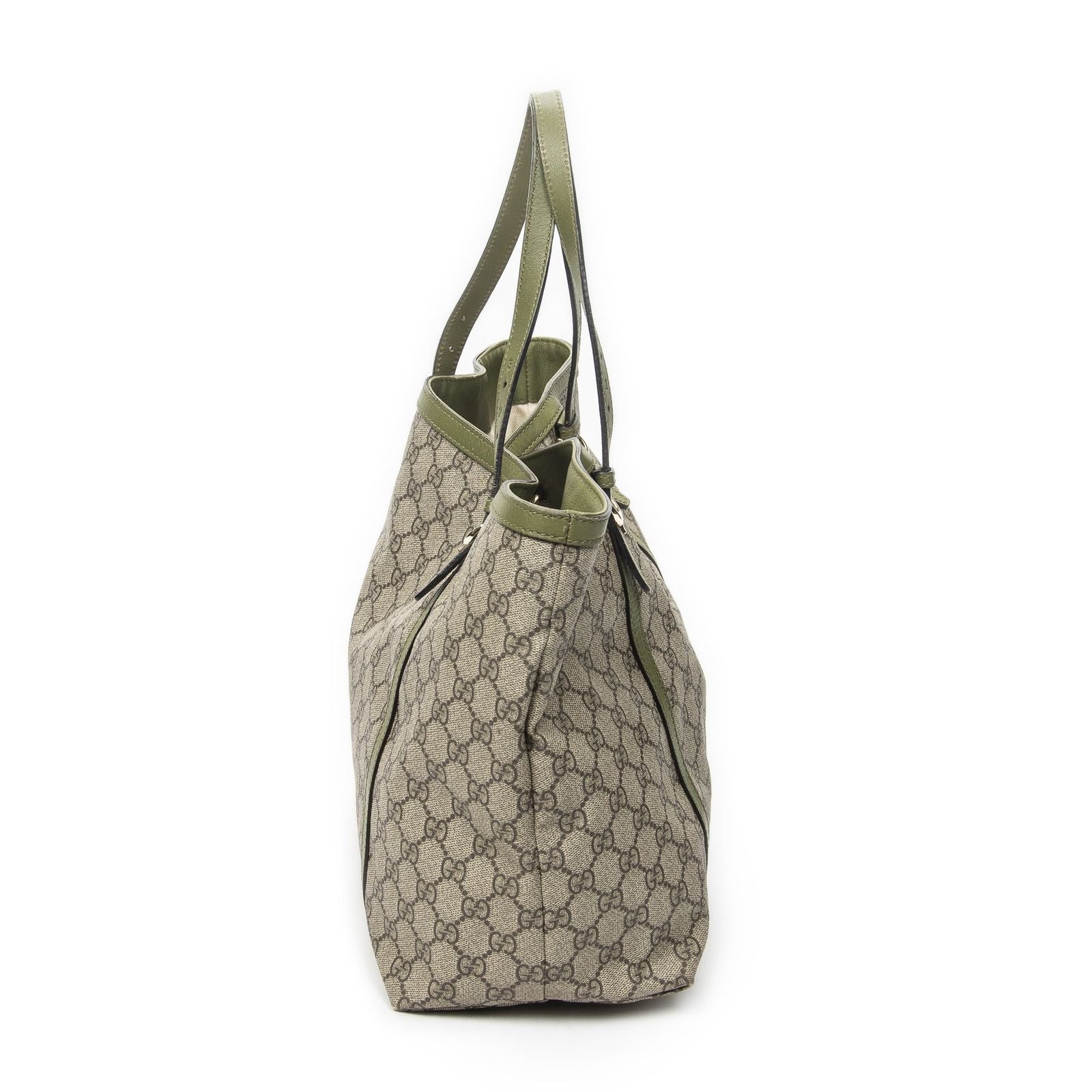 Gucci Tote Beige Green Supreme Canvas — view 4