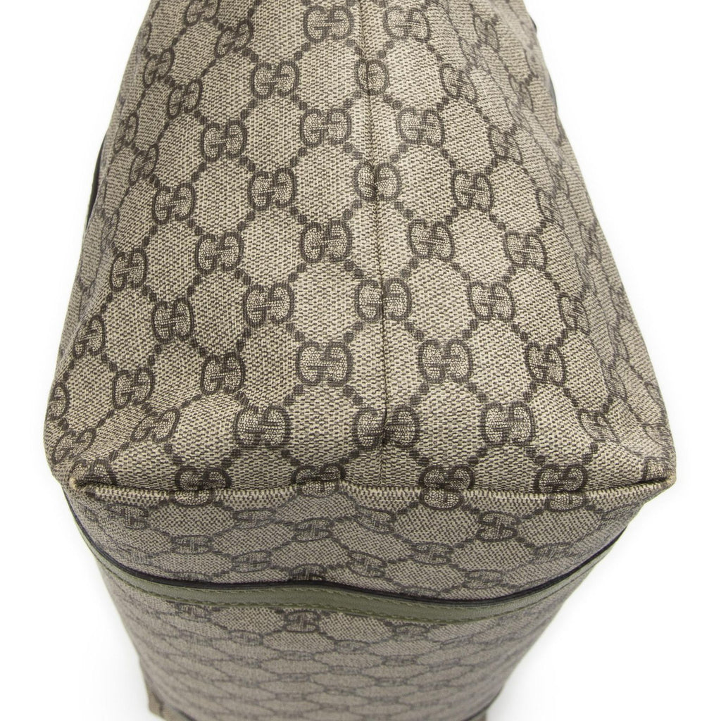 Gucci Tote Beige Green Supreme Canvas — view 7