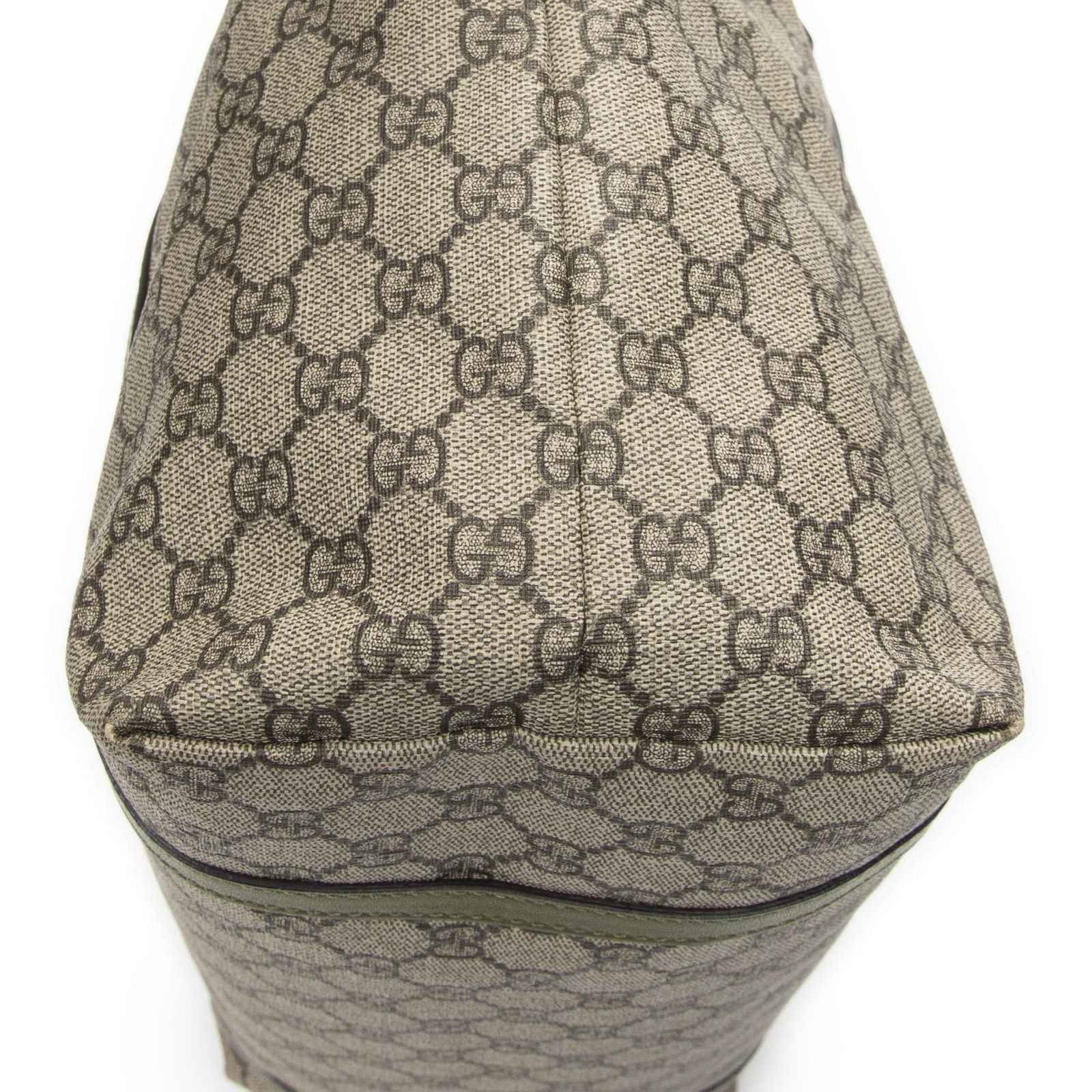 Gucci Tote Beige Green Supreme Canvas — view 7