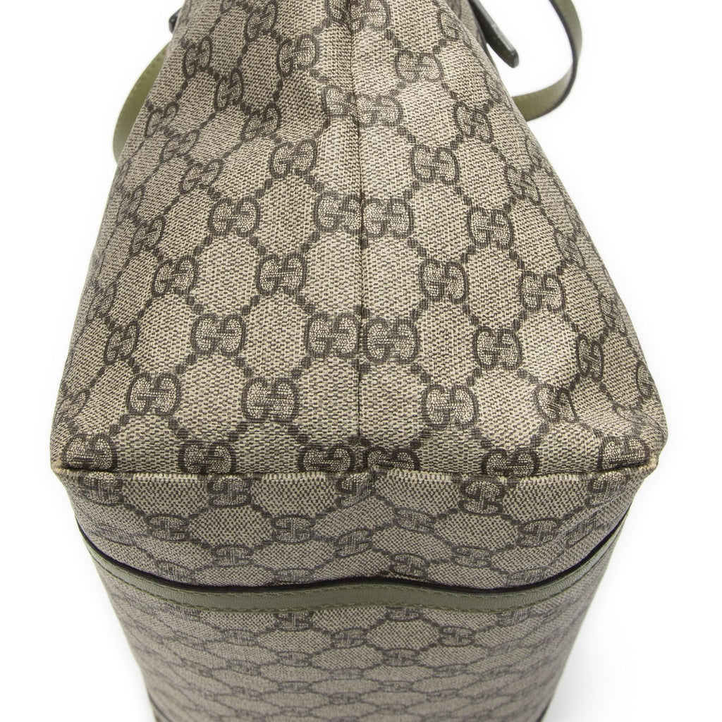 Gucci Tote Beige Green Supreme Canvas — view 8