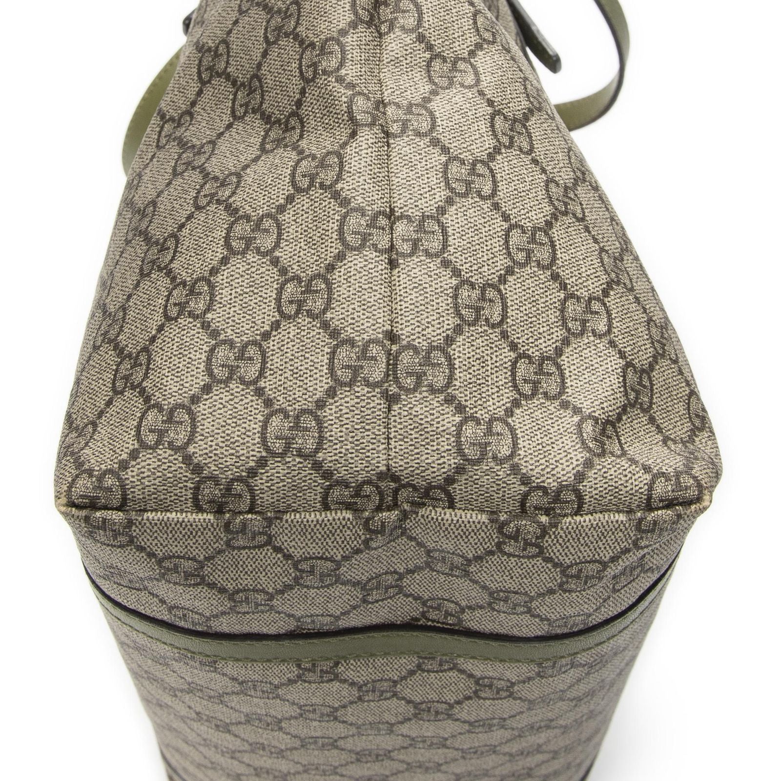 Gucci Tote Beige Green Supreme Canvas — view 8