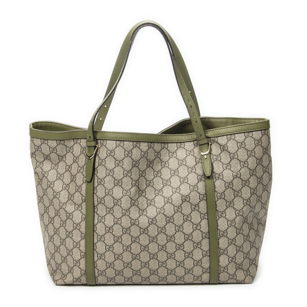Gucci Tote Beige Green Supreme Canvas — view 5