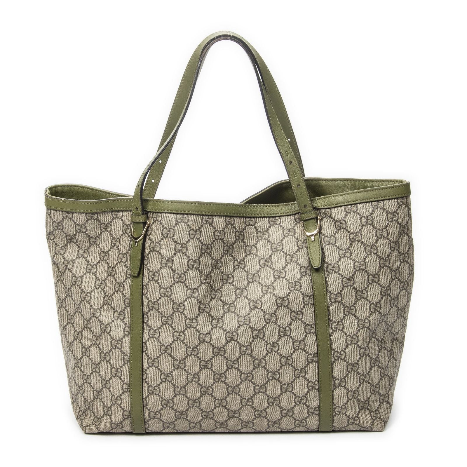 Gucci Tote Beige Green Supreme Canvas — view 5