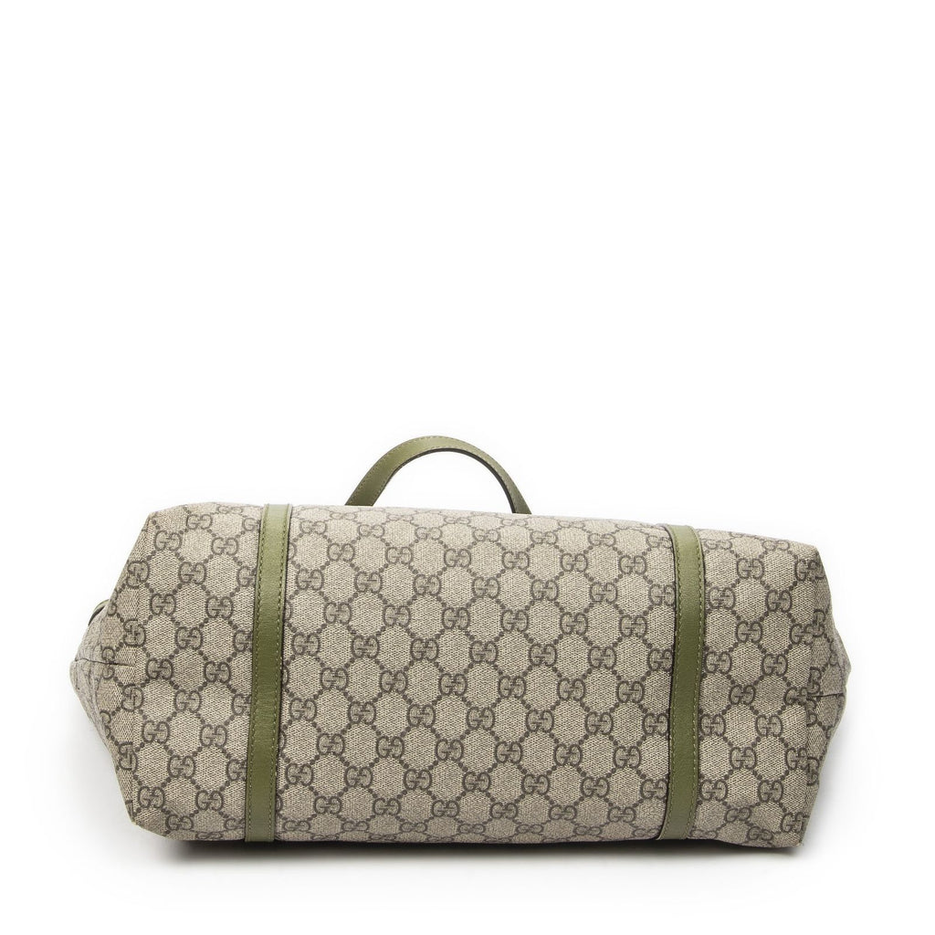 Gucci Tote Beige Green Supreme Canvas — view 6
