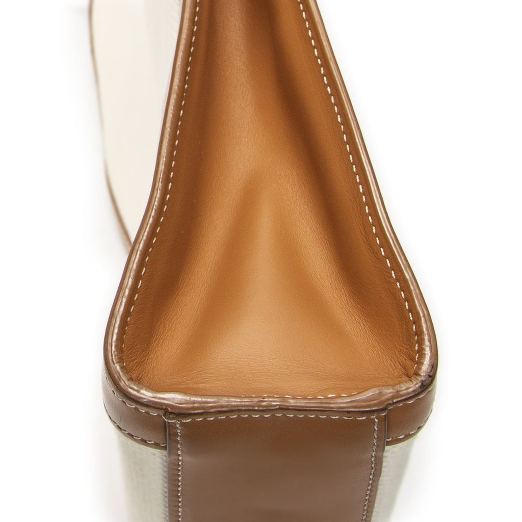 Celine Small Vertical Cabas Tote Ivory Tan Floral Canvas — view 7