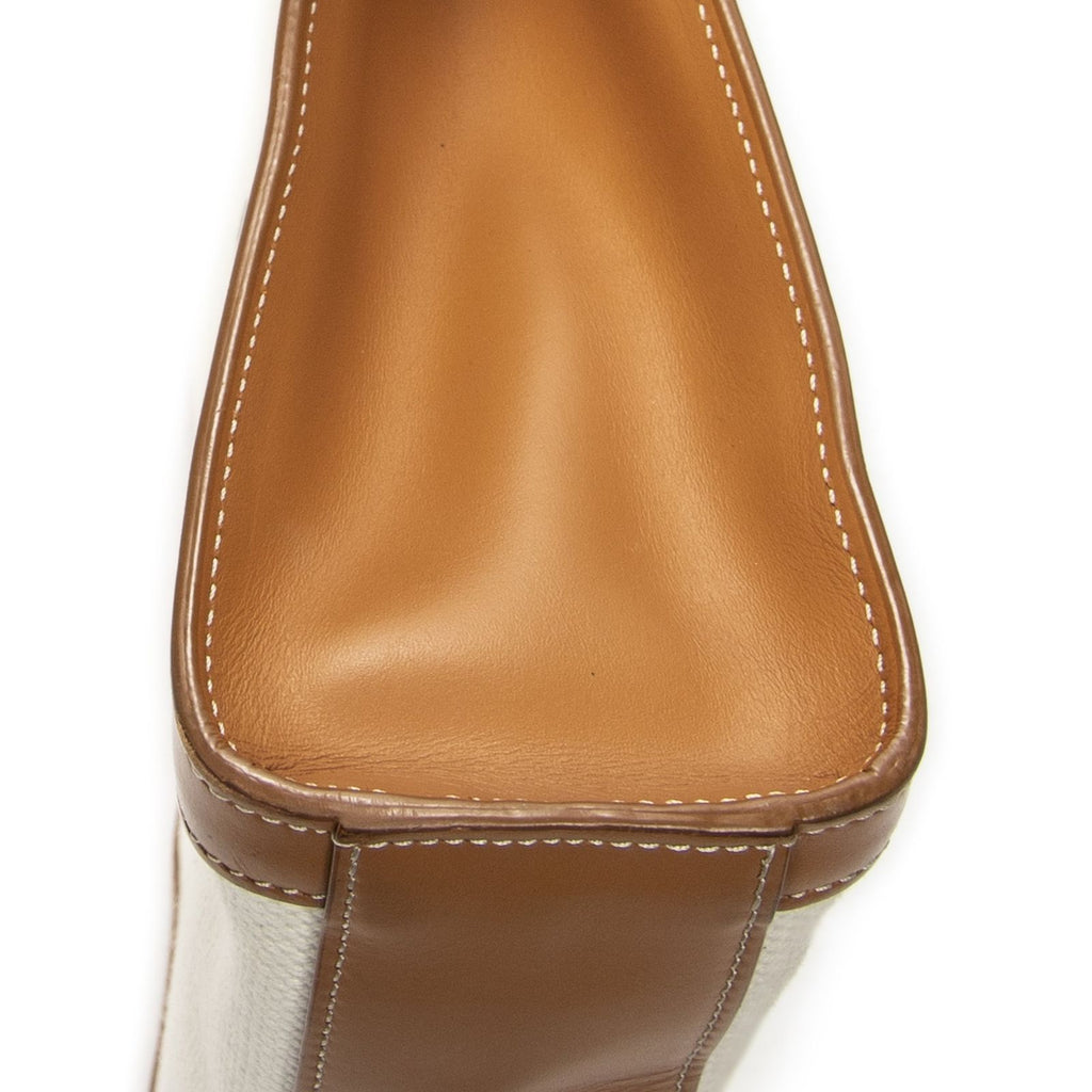 Celine Small Vertical Cabas Tote Ivory Tan Floral Canvas — view 8