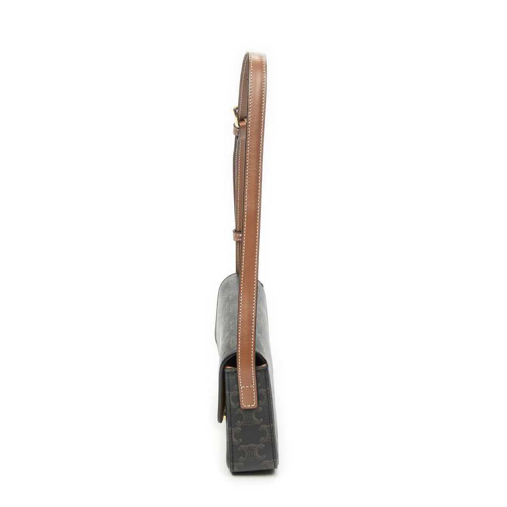 Celine Claude Brown Triomphe Canvas Messenger — view 3