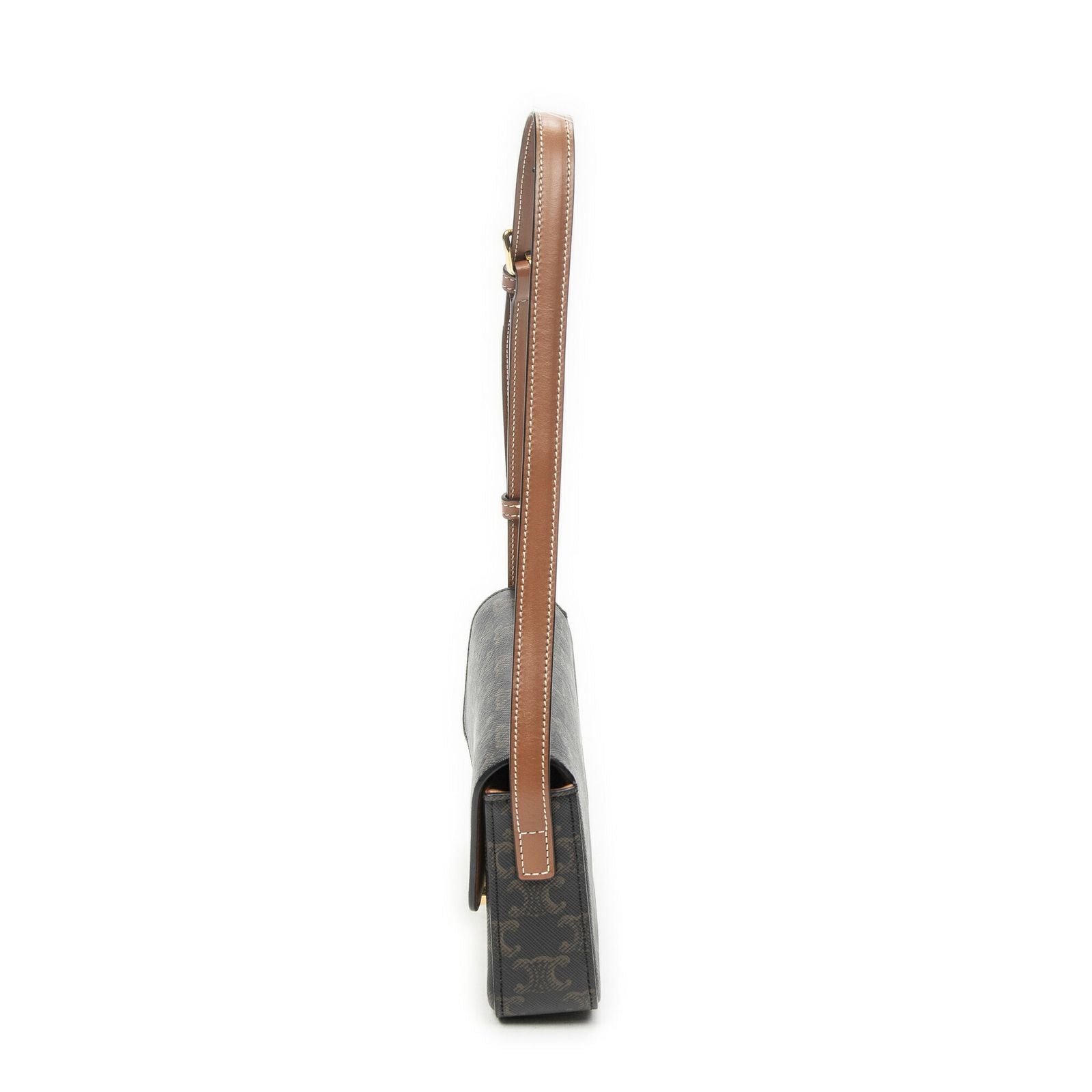Celine Claude Brown Triomphe Canvas Messenger — view 3