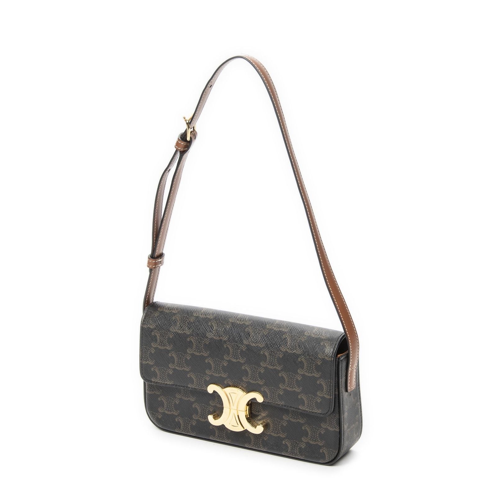 Celine Claude Brown Triomphe Canvas Messenger — view 2