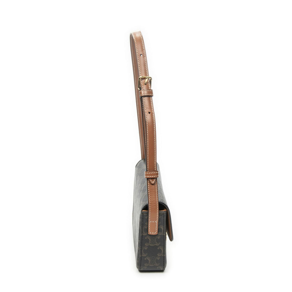 Celine Claude Brown Triomphe Canvas Messenger — view 4