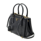 Prada Large Double Zip Galleria Tote Black Saffiano Leather — view 2