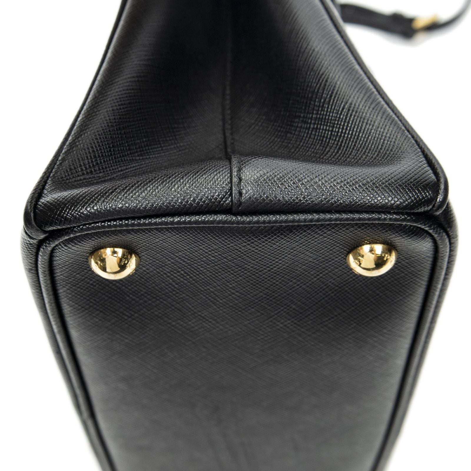 Prada Large Double Zip Galleria Tote Black Saffiano Leather — view 7