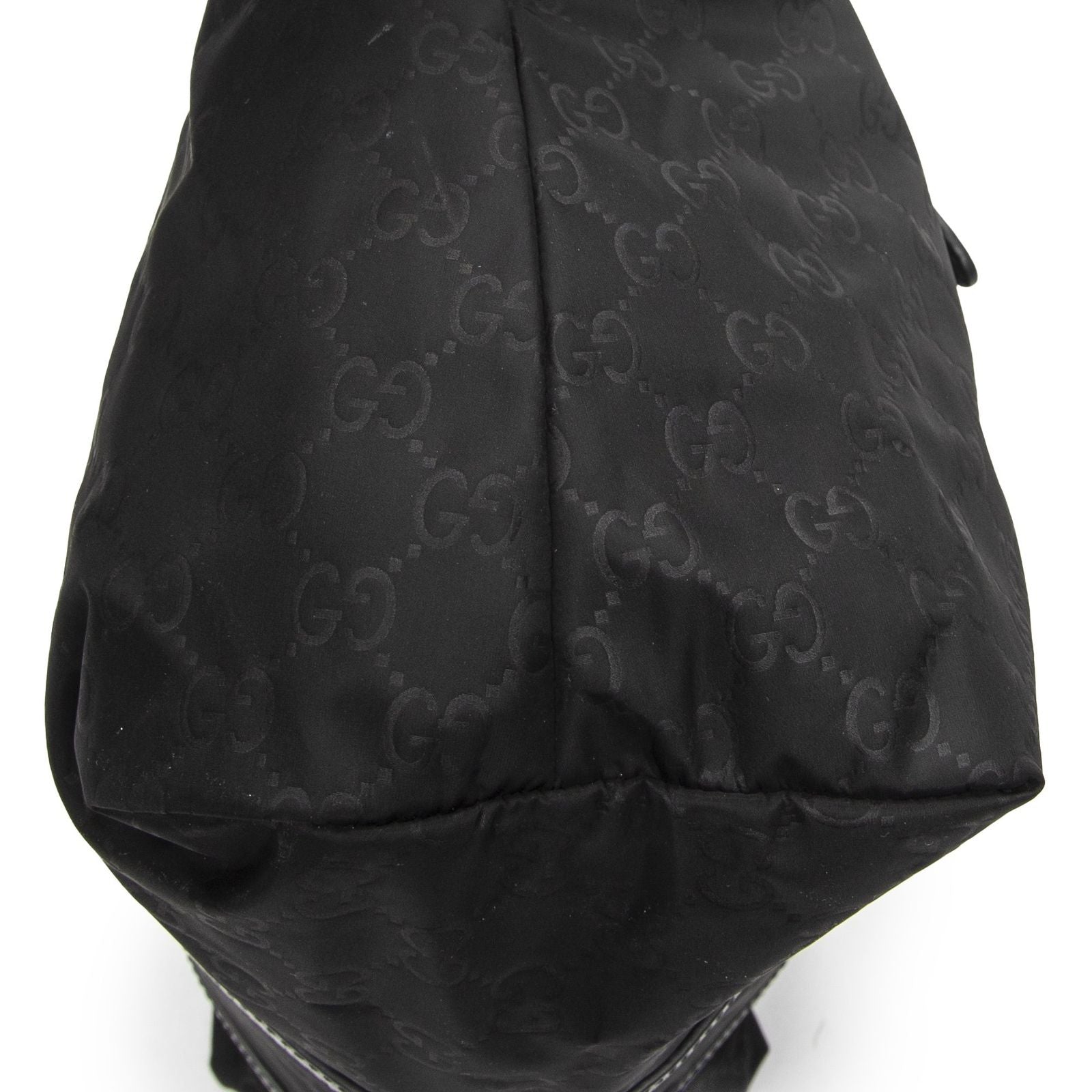 Gucci Zip Shopping Tote Black Guccissima Nylon — view 7