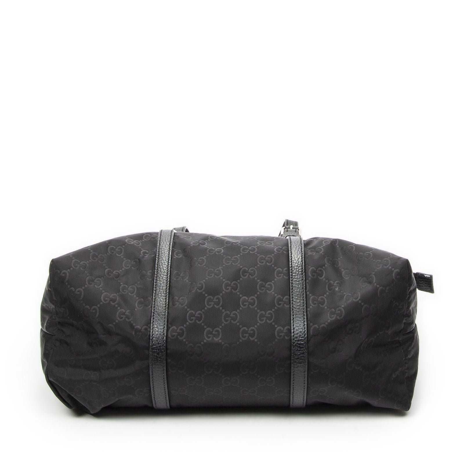 Gucci Zip Shopping Tote Black Guccissima Nylon — view 6