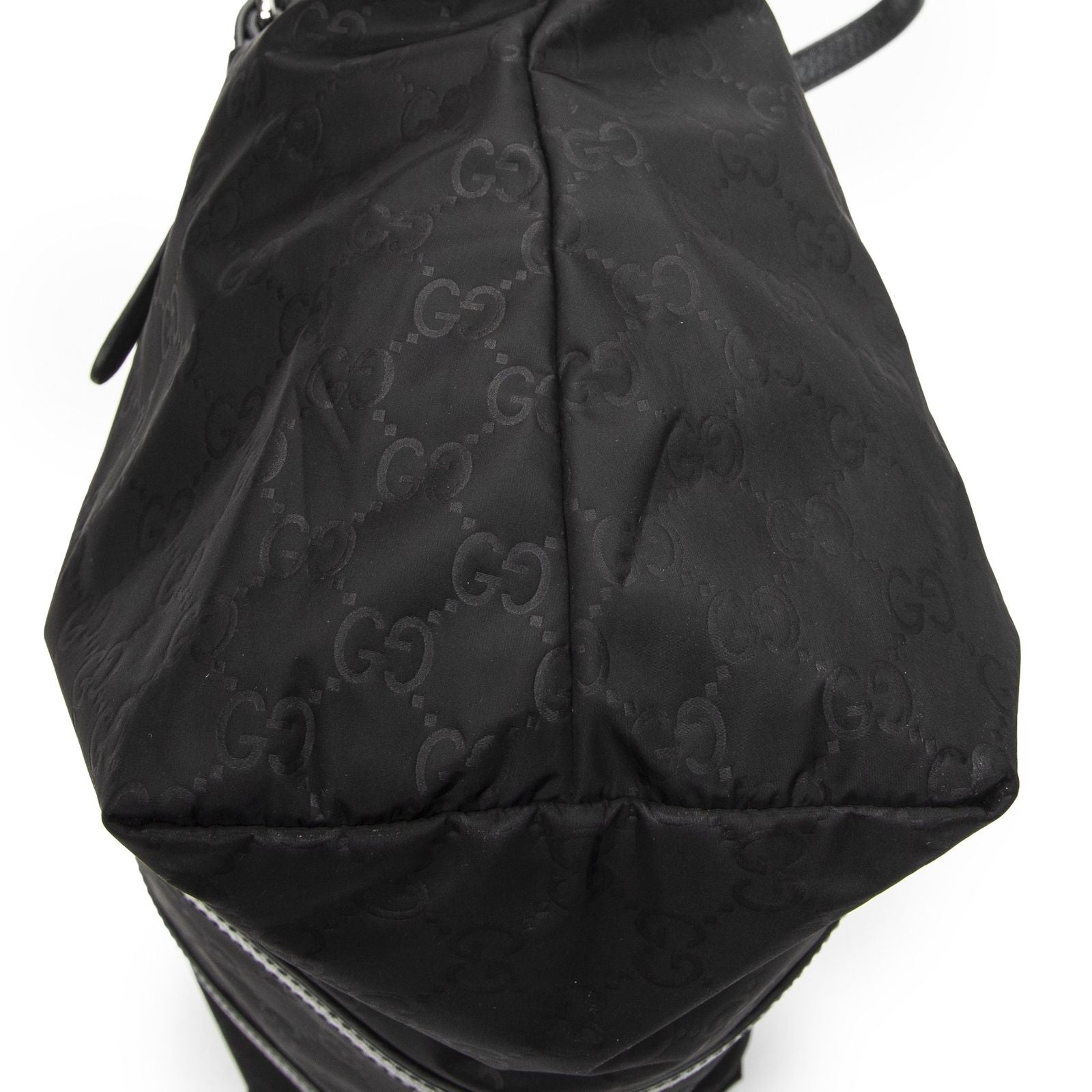 Gucci Zip Shopping Tote Black Guccissima Nylon — view 8