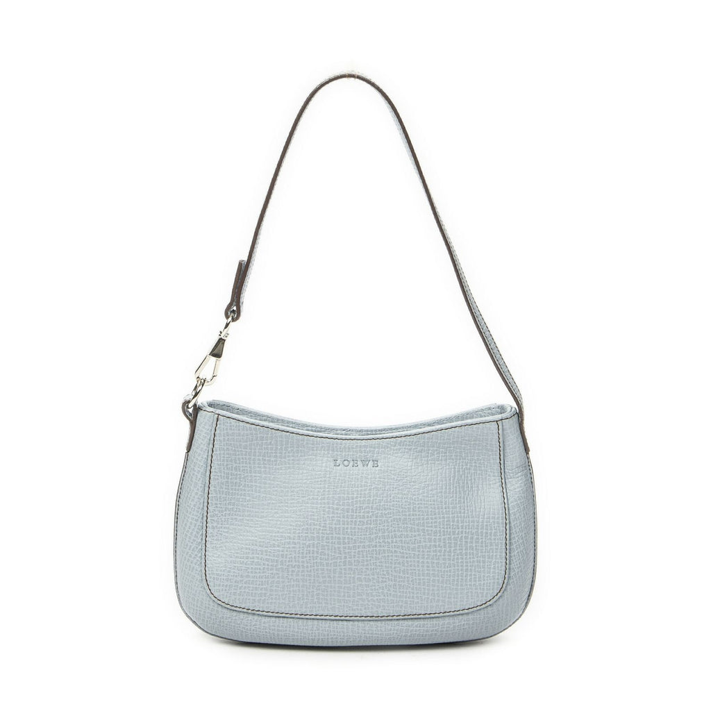 Loewe Mini Zip Hobo Light Blue Gray Calfskin Leather