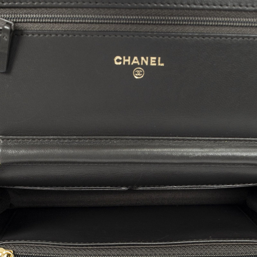 Chanel Classic Chain Wallet Dark Gray Quilted Lambskin Leather — view 9