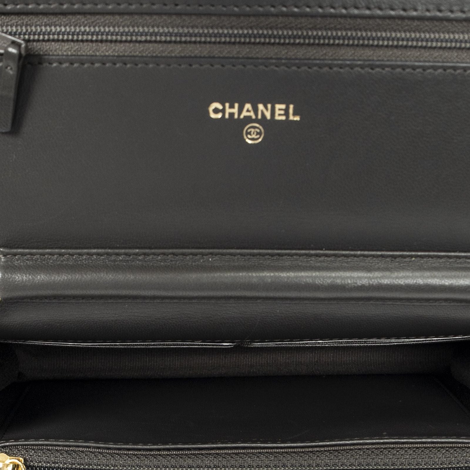Chanel Classic Chain Wallet Dark Gray Quilted Lambskin Leather — view 9
