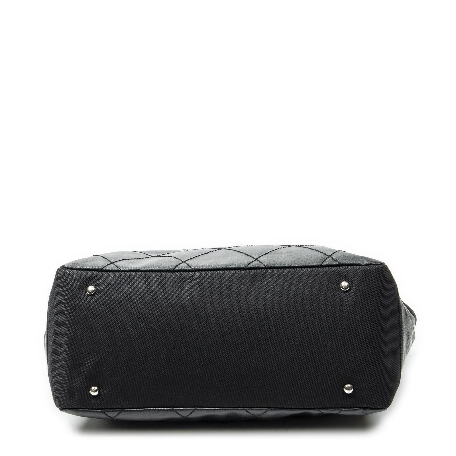 Chanel Paris Biarritz Shopping Tote Black Quilted Canvas — view 6