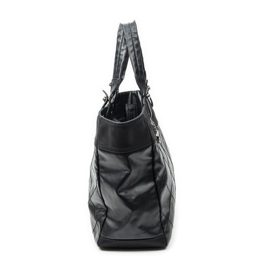 Chanel Paris Biarritz Shopping Tote Black Quilted Canvas — view 4