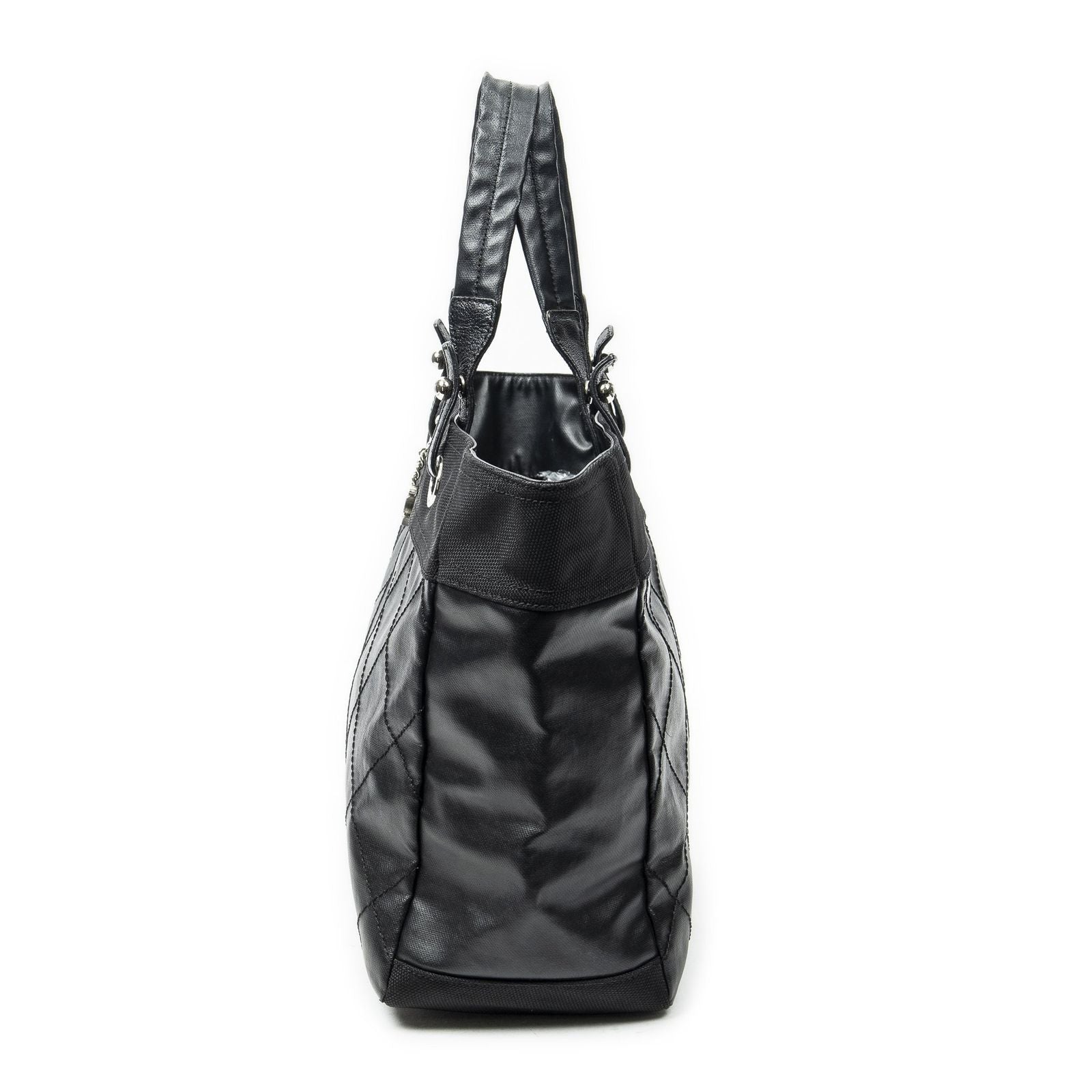 Chanel Paris Biarritz Shopping Tote Black Quilted Canvas — view 3