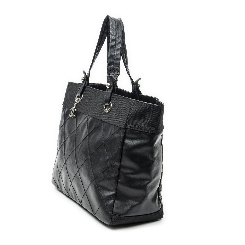 Chanel Paris Biarritz Shopping Tote Black Quilted Canvas — view 2