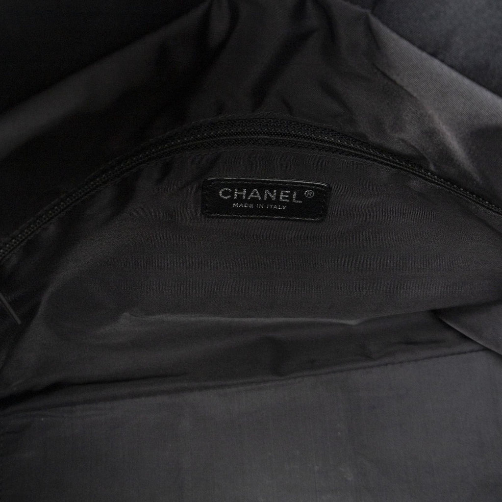 Chanel Paris Biarritz Shopping Tote Black Quilted Canvas — view 9