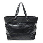 Chanel Paris Biarritz Shopping Tote Black Quilted Canvas — view 5