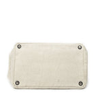 Prada Large Rhinestone Canapa Tote Beige Blue Embroidery Canvas — view 6