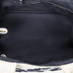 Prada Large Rhinestone Canapa Tote Beige Blue Embroidery Canvas — view 9