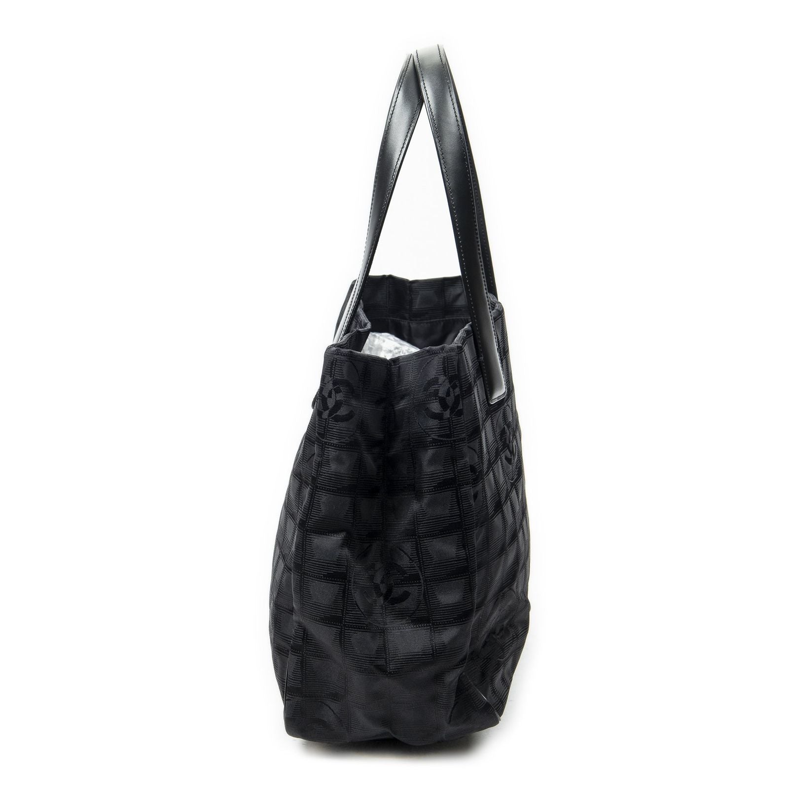 Chanel Travel Line Open Tote Black Nylon Canvas — view 3