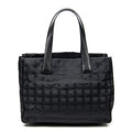 Chanel Travel Line Open Tote Black Nylon Canvas