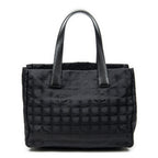 Chanel Travel Line Open Tote Black Nylon Canvas