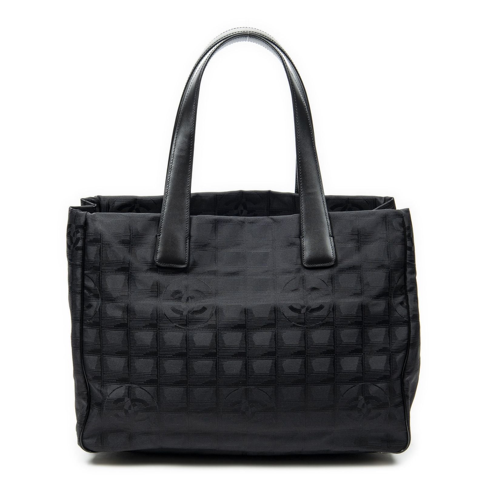Chanel Travel Line Open Tote Black Nylon Canvas