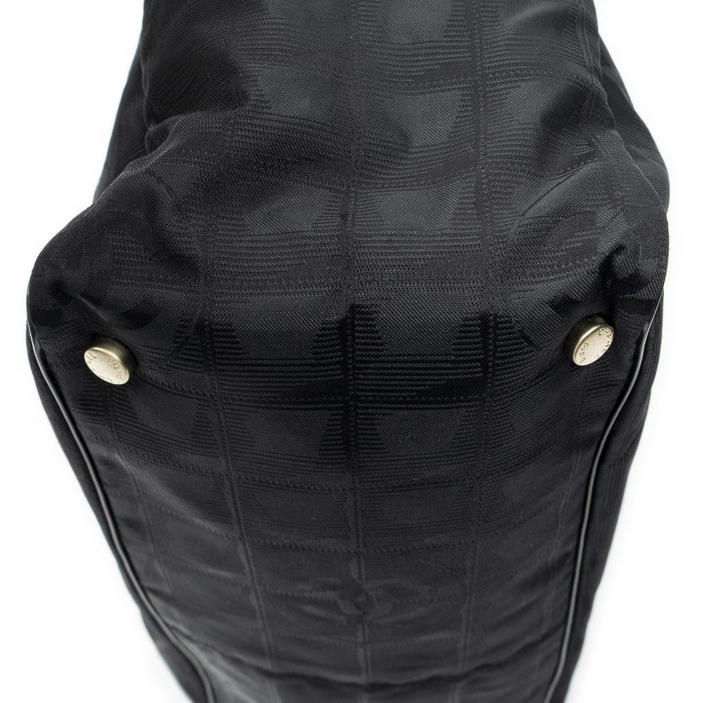 Chanel Travel Line Open Tote Black Nylon Canvas — view 8