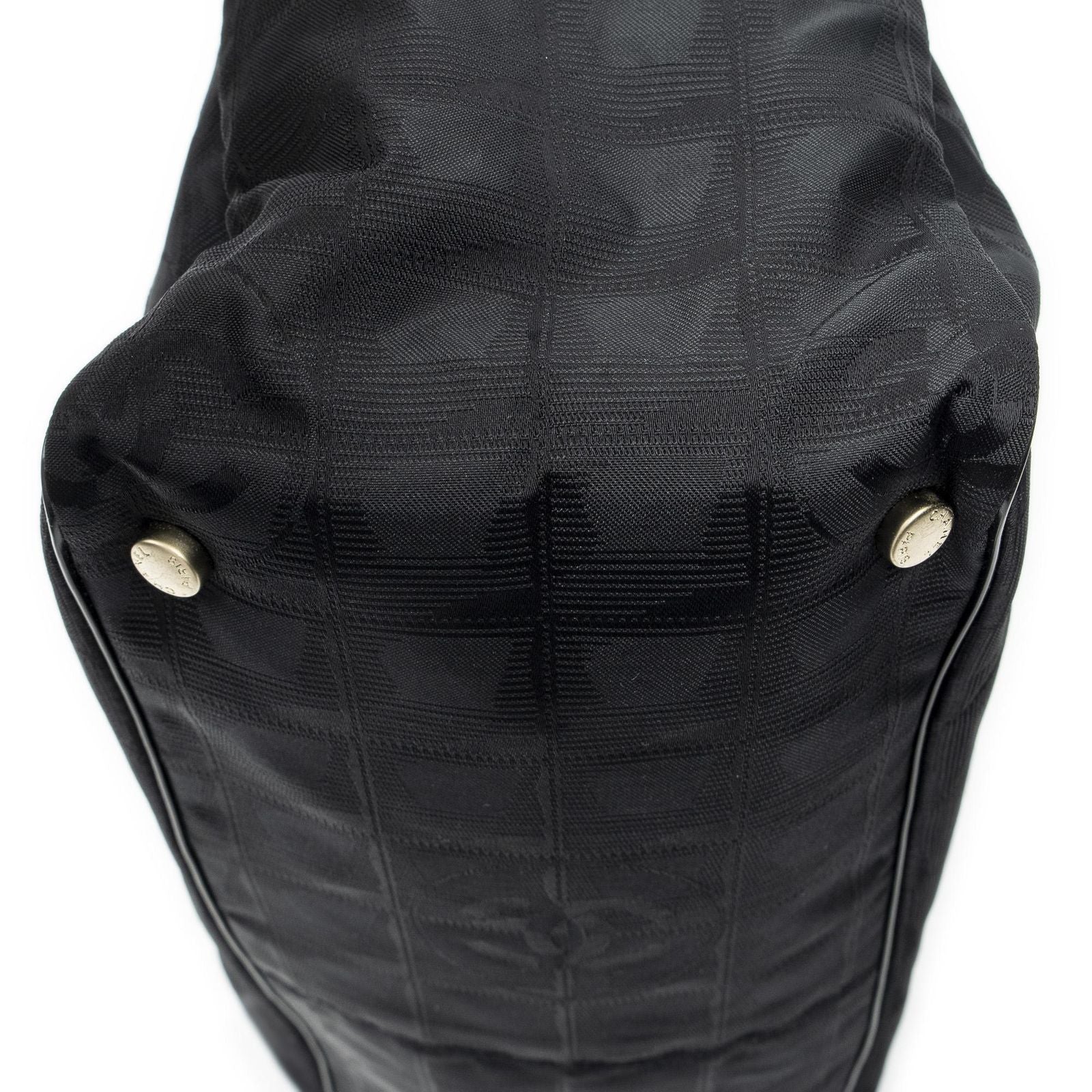 Chanel Travel Line Open Tote Black Nylon Canvas — view 8