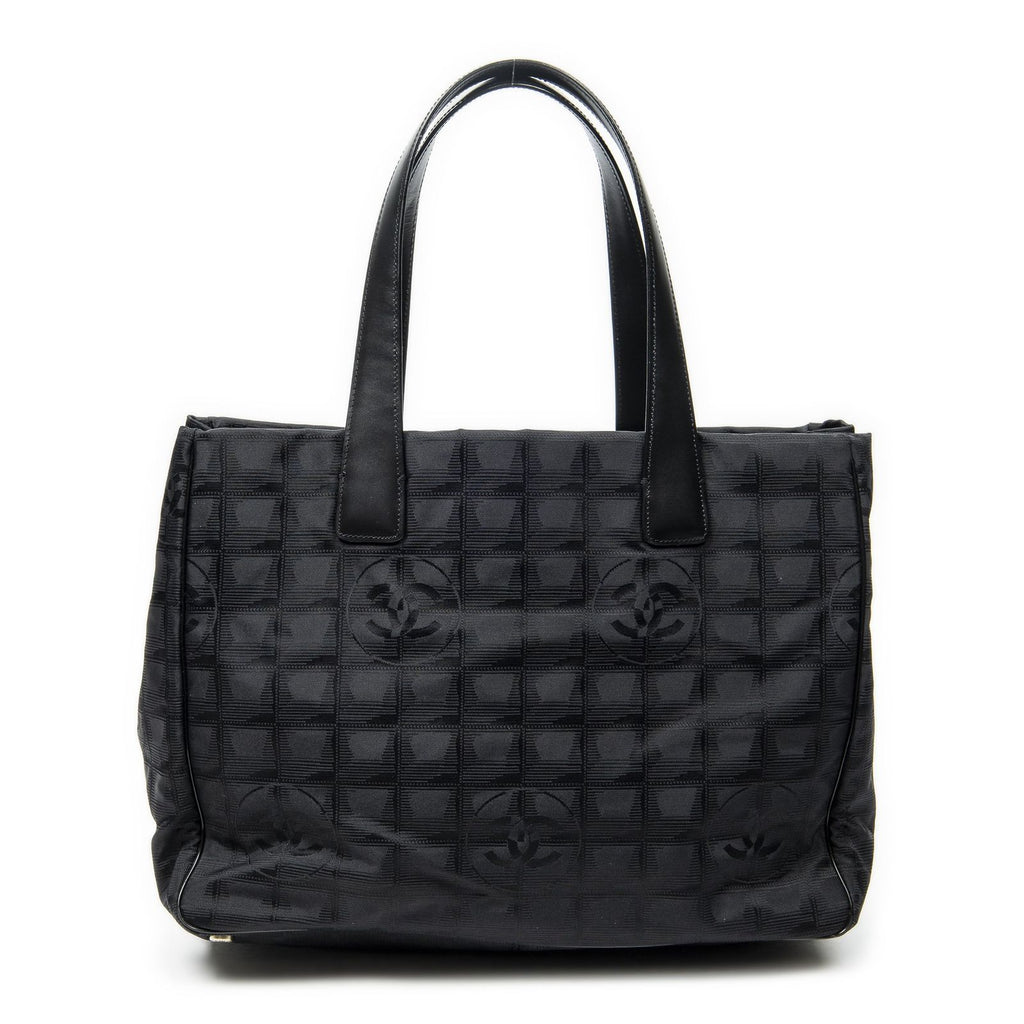 Chanel Travel Line Open Tote Black Nylon Canvas — view 5