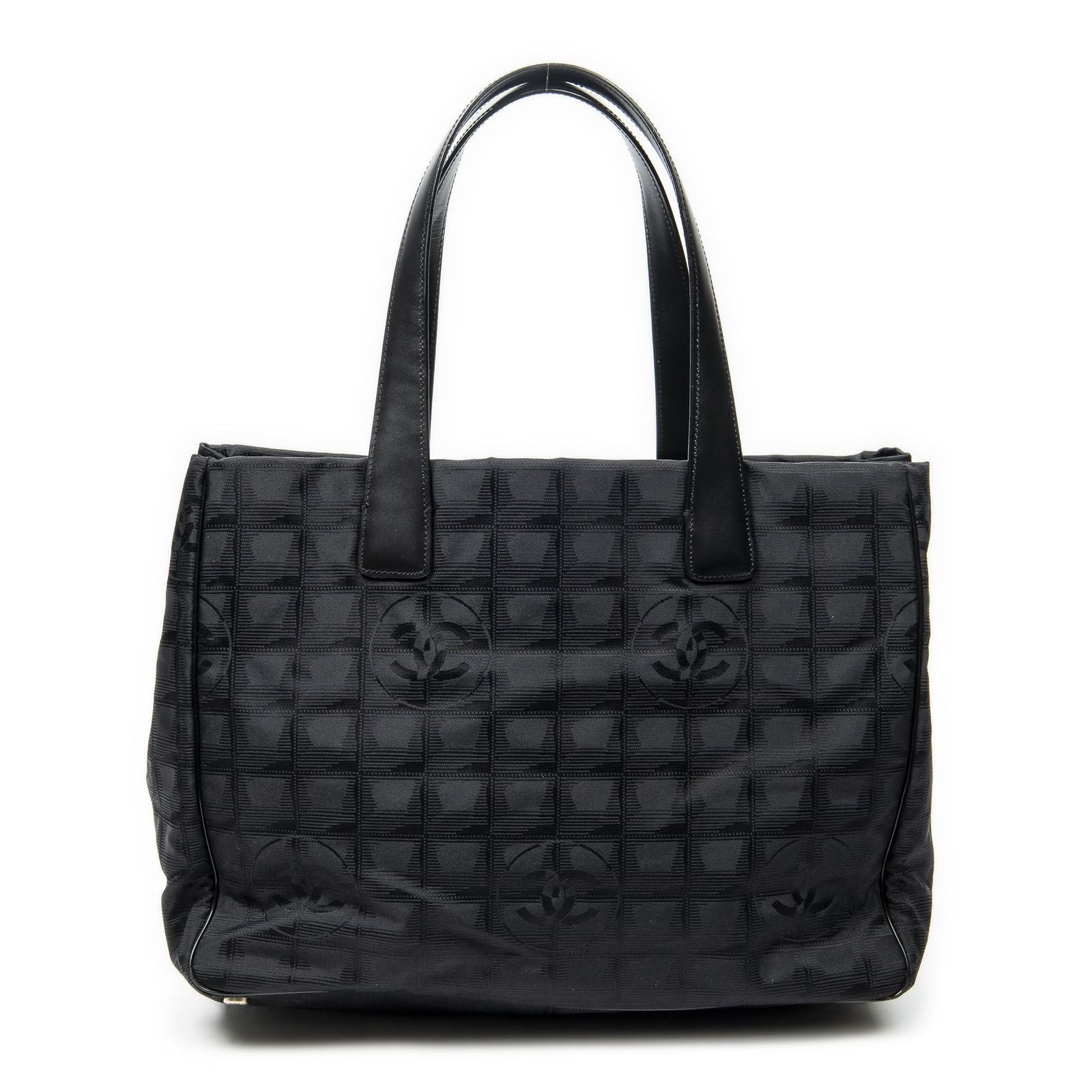 Chanel Travel Line Open Tote Black Nylon Canvas — view 5