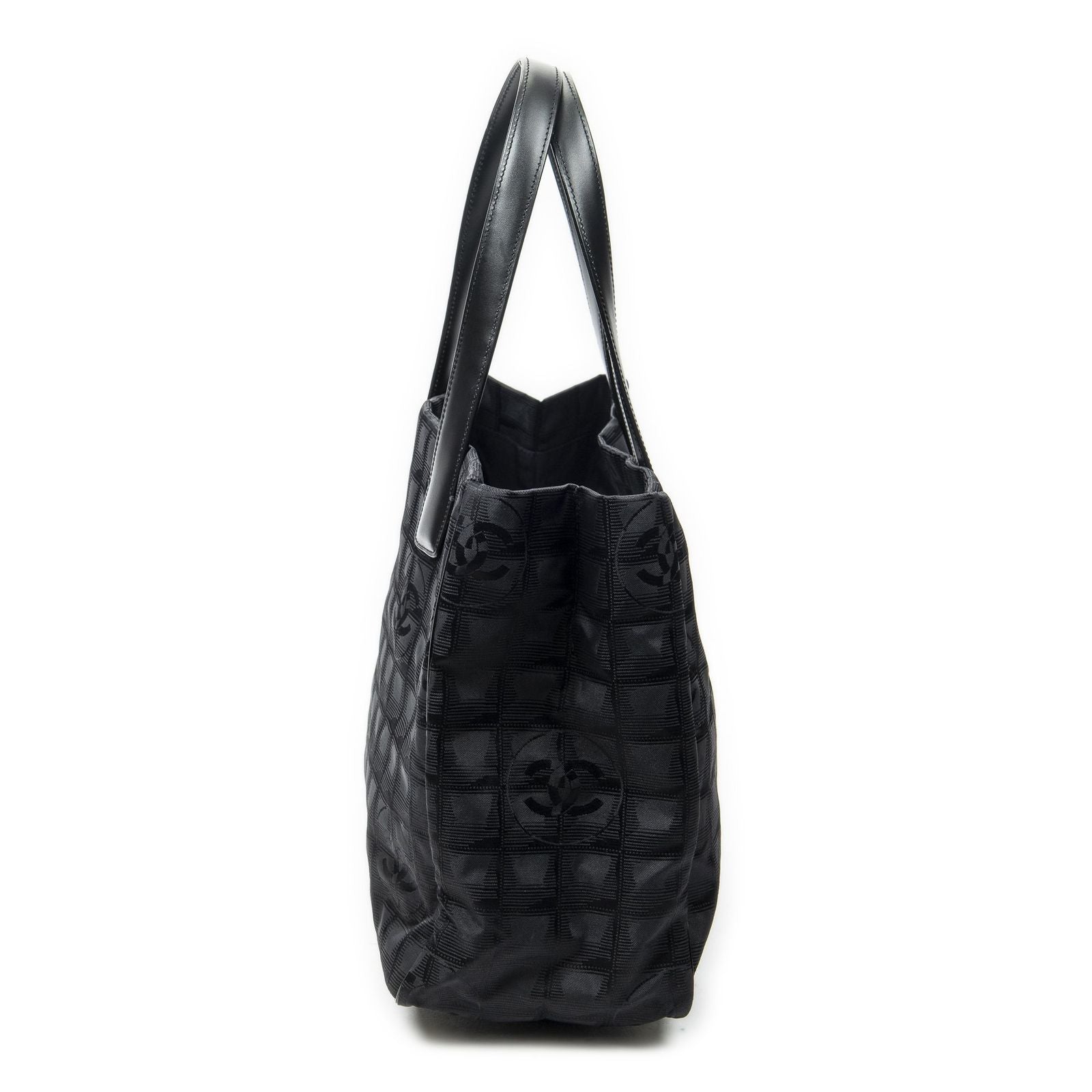 Chanel Travel Line Open Tote Black Nylon Canvas — view 4