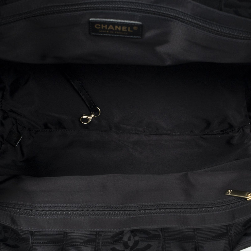 Chanel Travel Line Open Tote Black Nylon Canvas — view 9