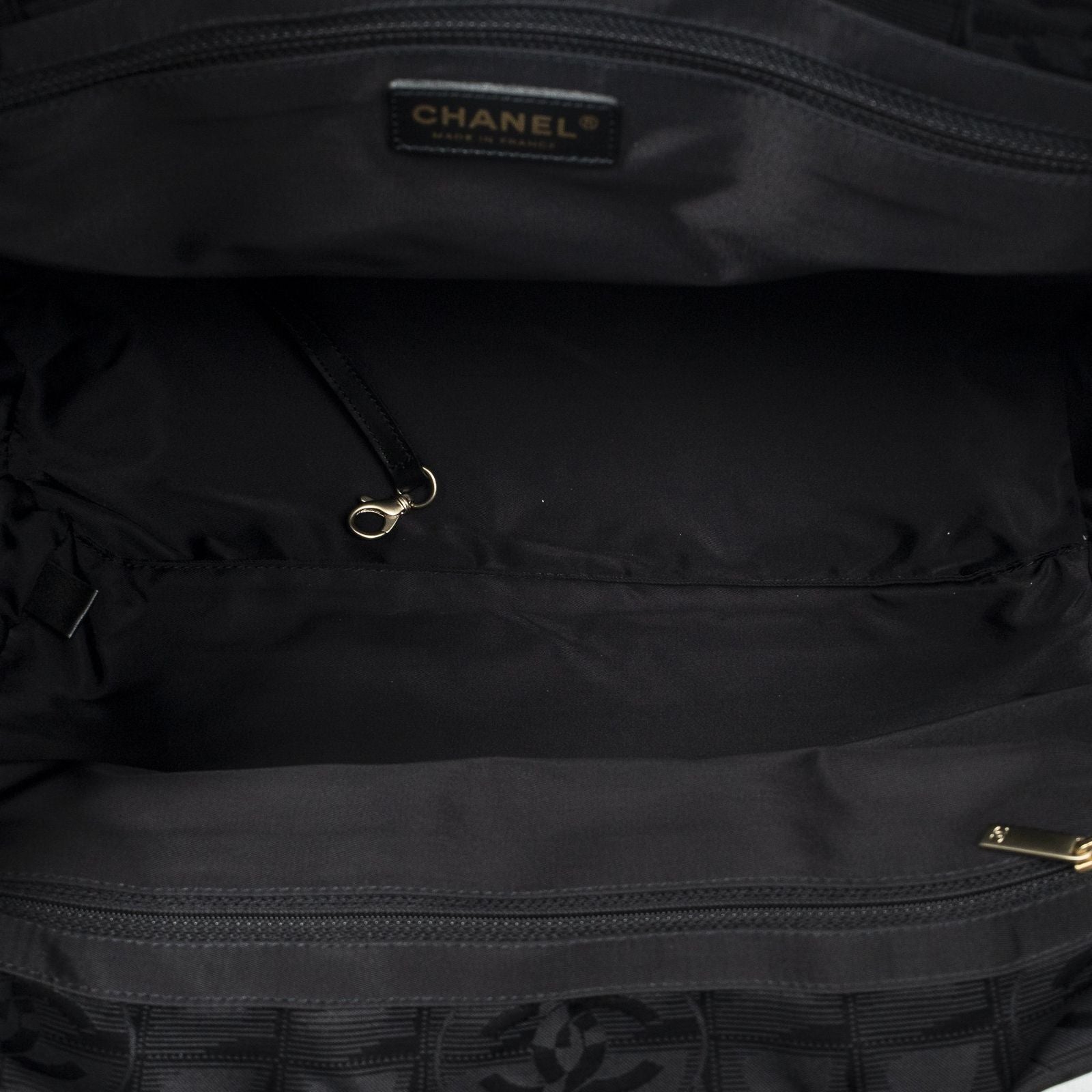 Chanel Travel Line Open Tote Black Nylon Canvas — view 9