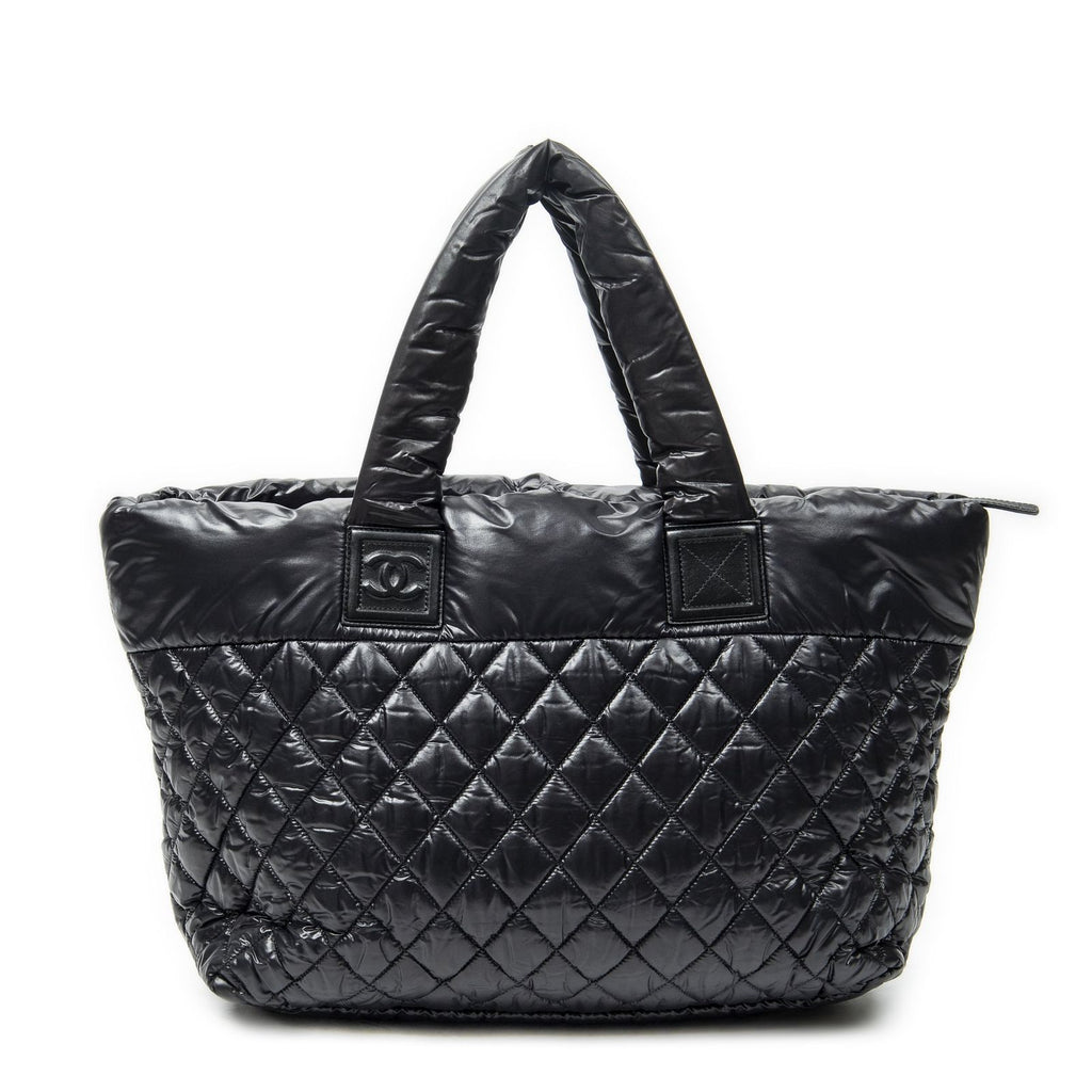 Chanel Coco Reversible Tote Black Quilted Nylon Canvas — view 5