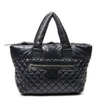 Chanel Coco Reversible Tote Black Quilted Nylon Canvas
