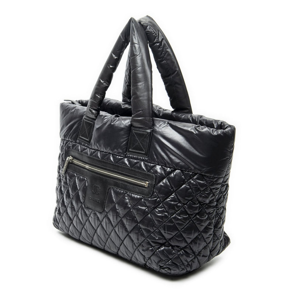 Chanel Coco Reversible Tote Black Quilted Nylon Canvas — view 2