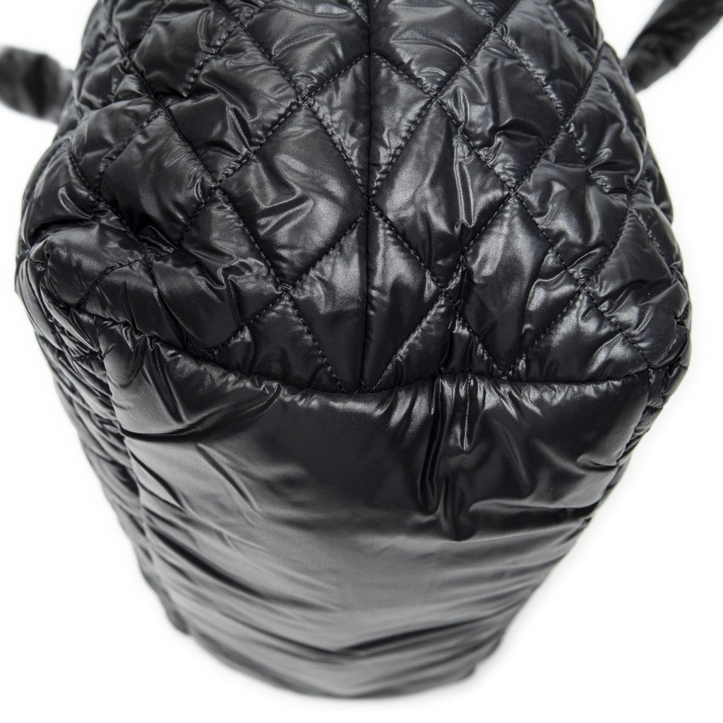 Chanel Coco Reversible Tote Black Quilted Nylon Canvas — view 8