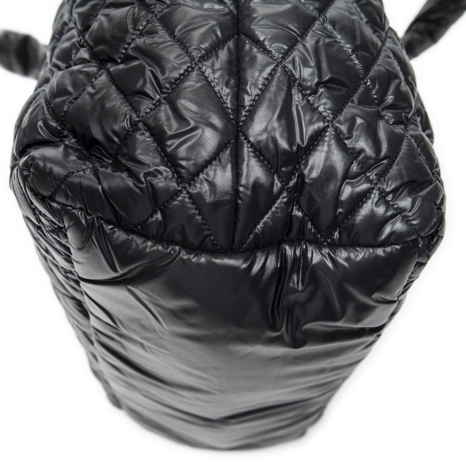 Chanel Coco Reversible Tote Black Quilted Nylon Canvas — view 8