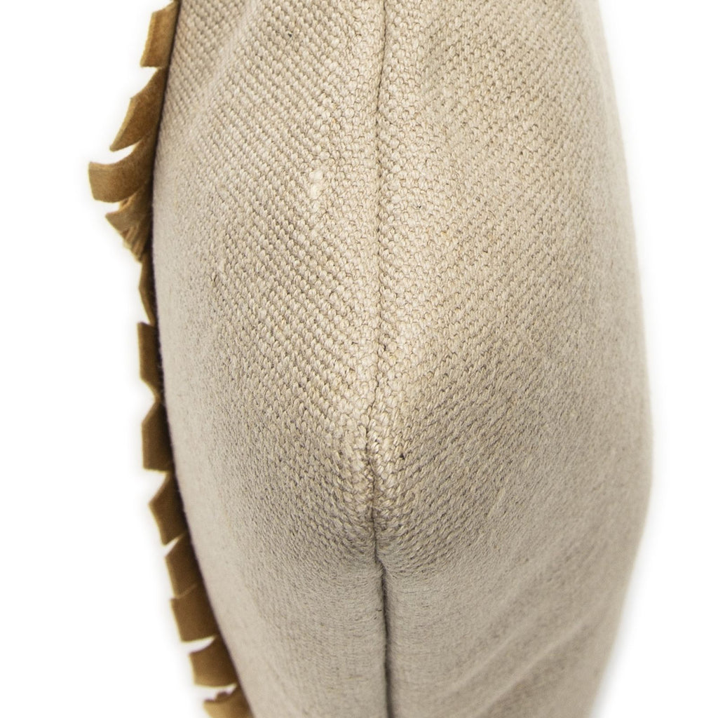 Saint Laurent Fringed Heart Applique Tote Beige Canvas — view 8